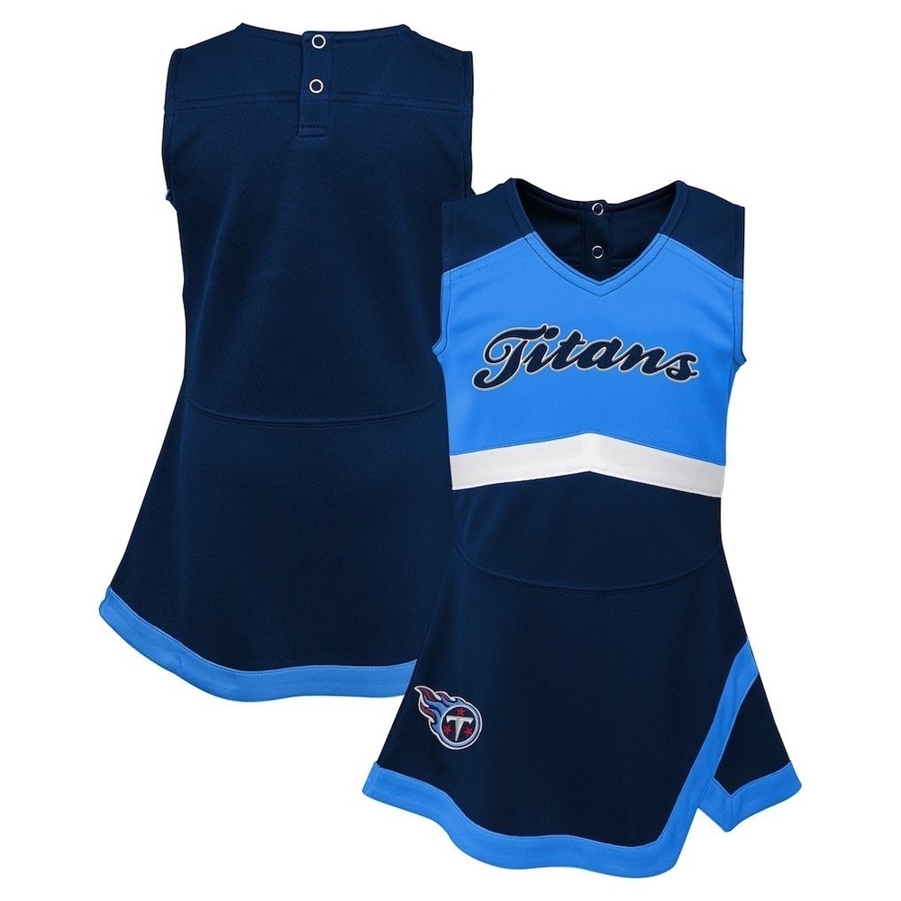 Tennessee Titans Kids Cheerleader Dress and Bloomers Set Navy Blue